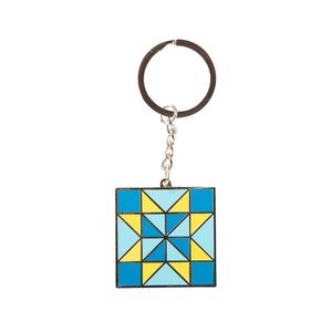 Pinwheel Star Quilt Block Keychain
